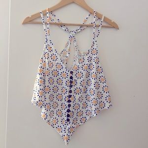 Floral print cotton cropped top size S